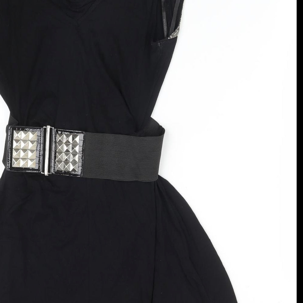 Dorothy Perkins Womens Black  Viscose A-Line  Size 12 Cowl Neck