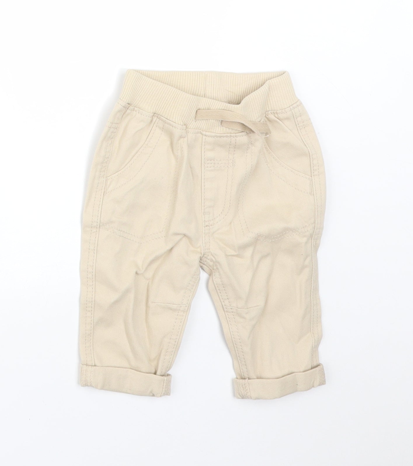 George Boys Beige  Cotton  Trousers Size 0-3 Months