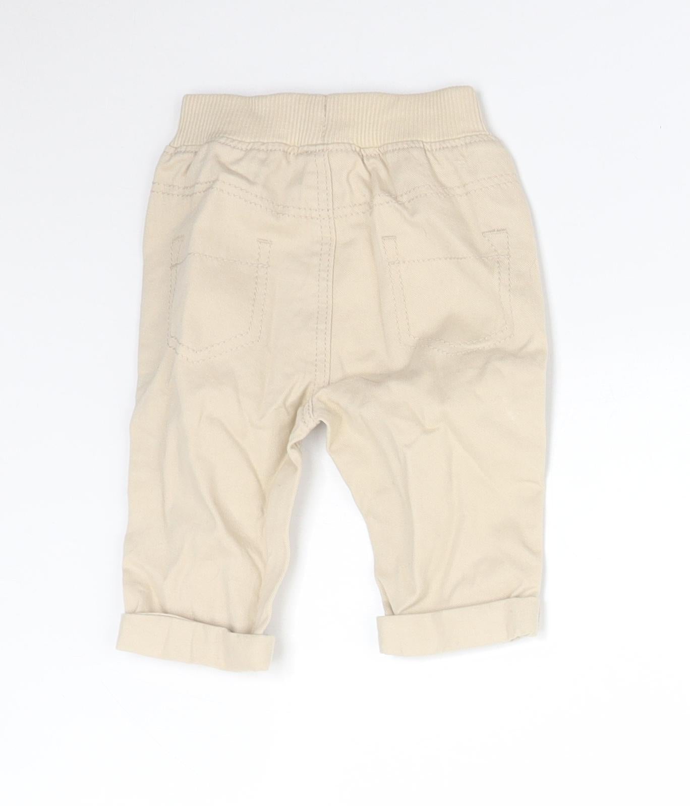 George Boys Beige  Cotton  Trousers Size 0-3 Months