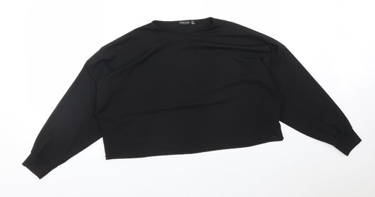 Nasty Gal Womens Black  Polyester Pullover Sweatshirt Size 12