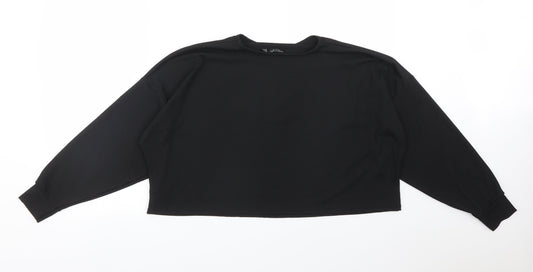 Nasty Gal Womens Black  Polyester Pullover Sweatshirt Size 12
