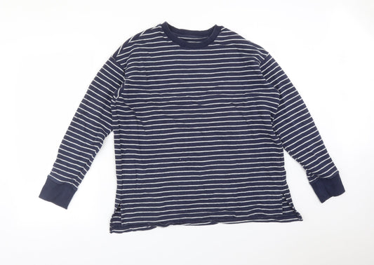 Preworn Womens Multicoloured Striped Cotton Pullover Sweatshirt Size M