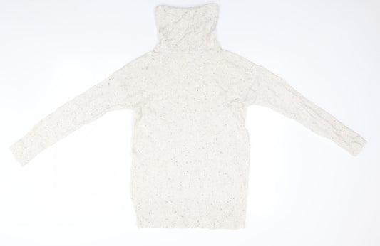 Kaisely Womens Beige High Neck  Cotton Pullover Jumper Size S