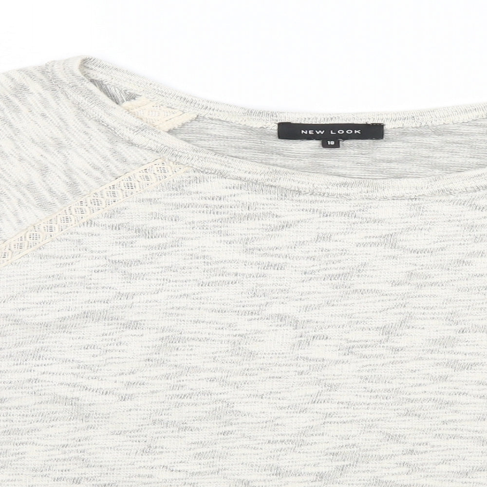 New Look Womens Beige Round Neck  Cotton Pullover Jumper Size 18