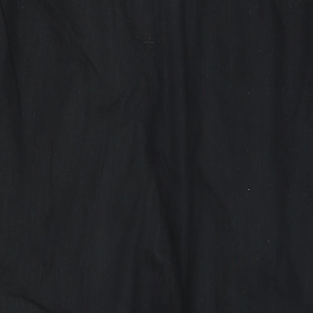 Marks and Spencer Womens Black  Flax Trousers  Size 12 L24 in Regular