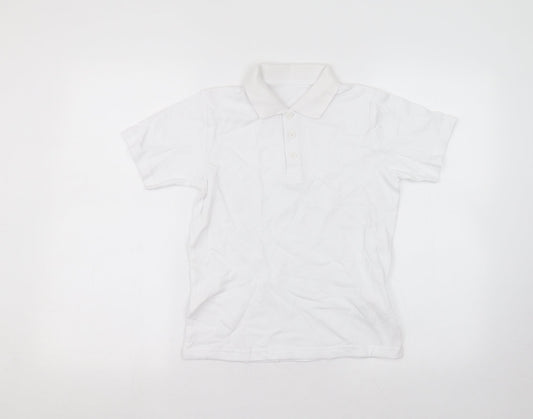Matalan Boys White  Cotton Basic Polo Size 9 Years Collared