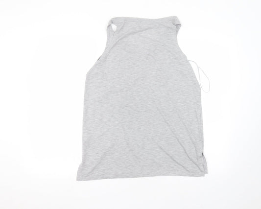 Matalan Womens Grey  Polyester Basic T-Shirt Size M Round Neck