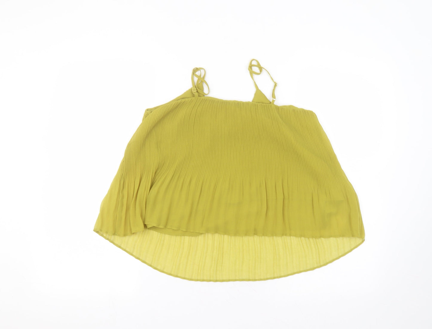 Topshop Womens Green  Polyester Basic Blouse Size 8 V-Neck