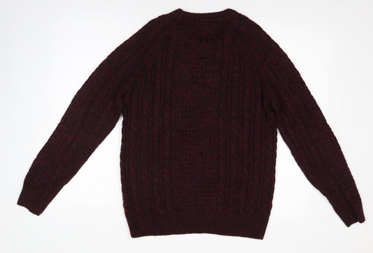 Matalan Mens Purple Round Neck  Acrylic Pullover Jumper Size M