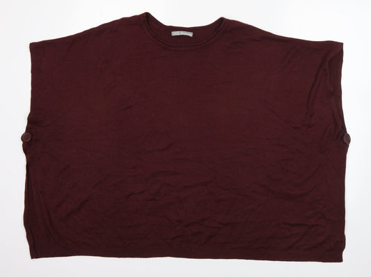 M&S Womens Purple Round Neck  Acrylic Pullover Jumper Size S