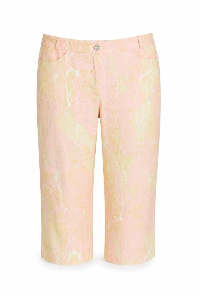 GANT Womens Pink Geometric Cotton Cropped Trousers Size 14 L21 in Regular
