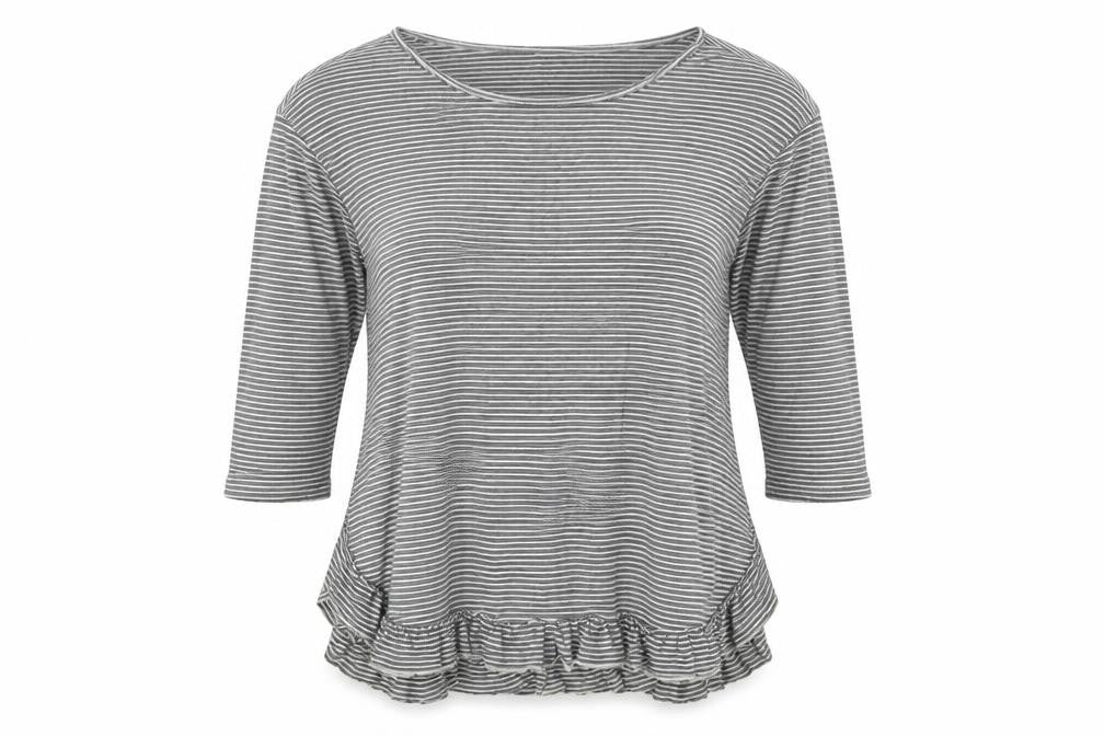 ESPRIT Womens White Striped Viscose Basic Blouse Size M Boat Neck