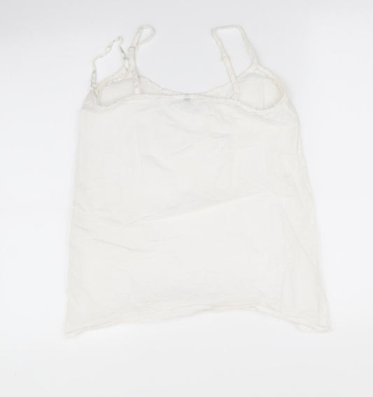Preworn Womens Ivory   Camisole Blouse Size 10 Round Neck