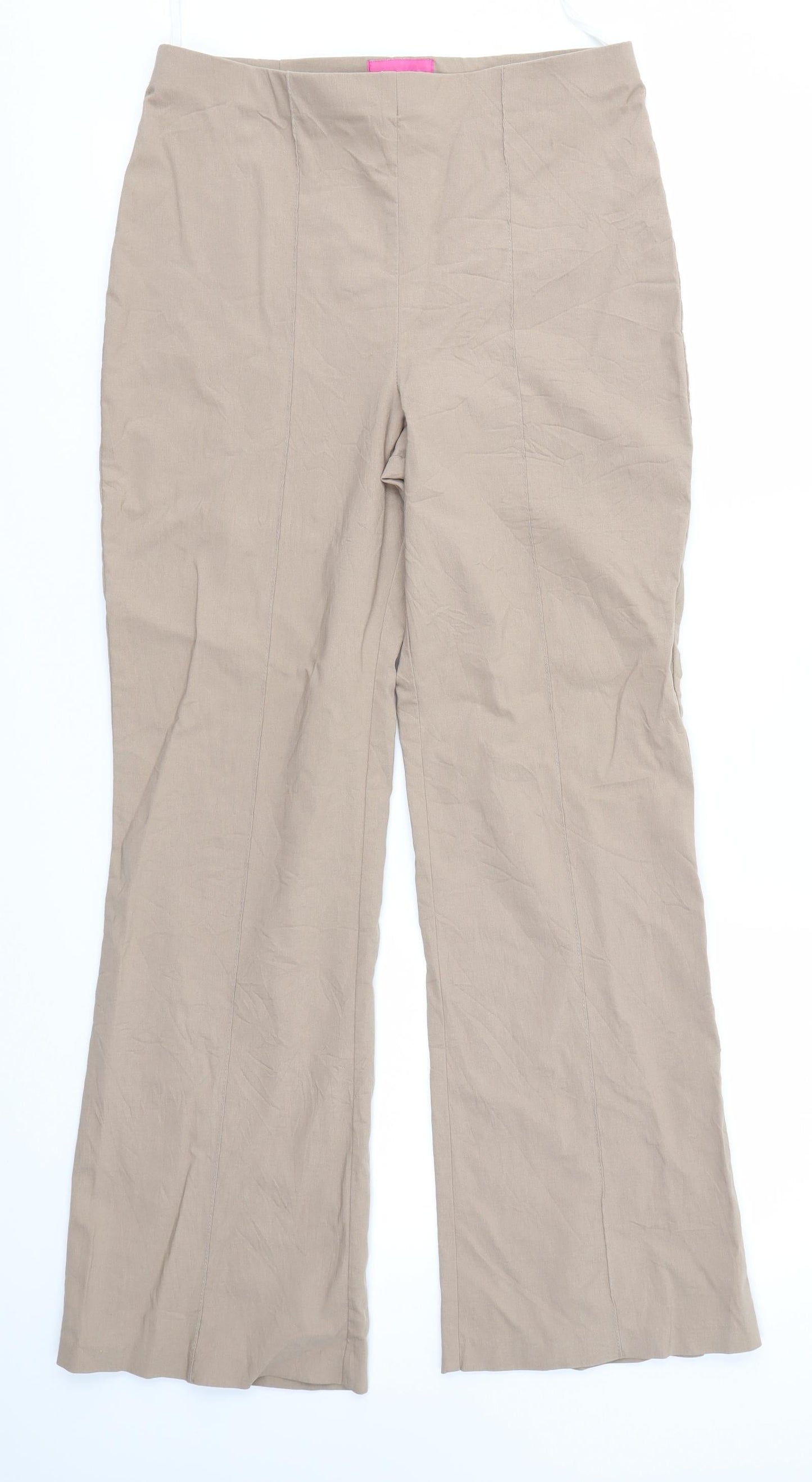 For Women Womens Brown  Viscose Dress Pants Trousers Size 14 L28 in Regular