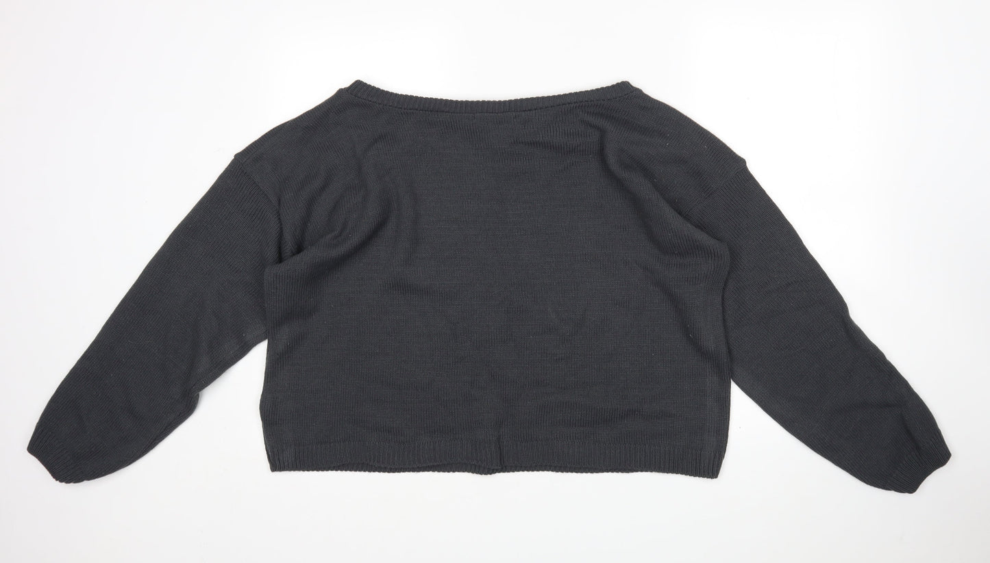 In the Style Womens Grey Round Neck  Acrylic Pullover Jumper Size 14