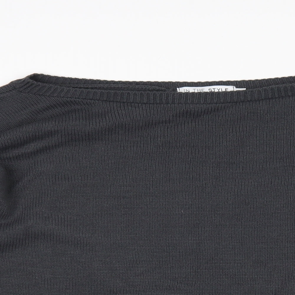 In the Style Womens Grey Round Neck  Acrylic Pullover Jumper Size 14