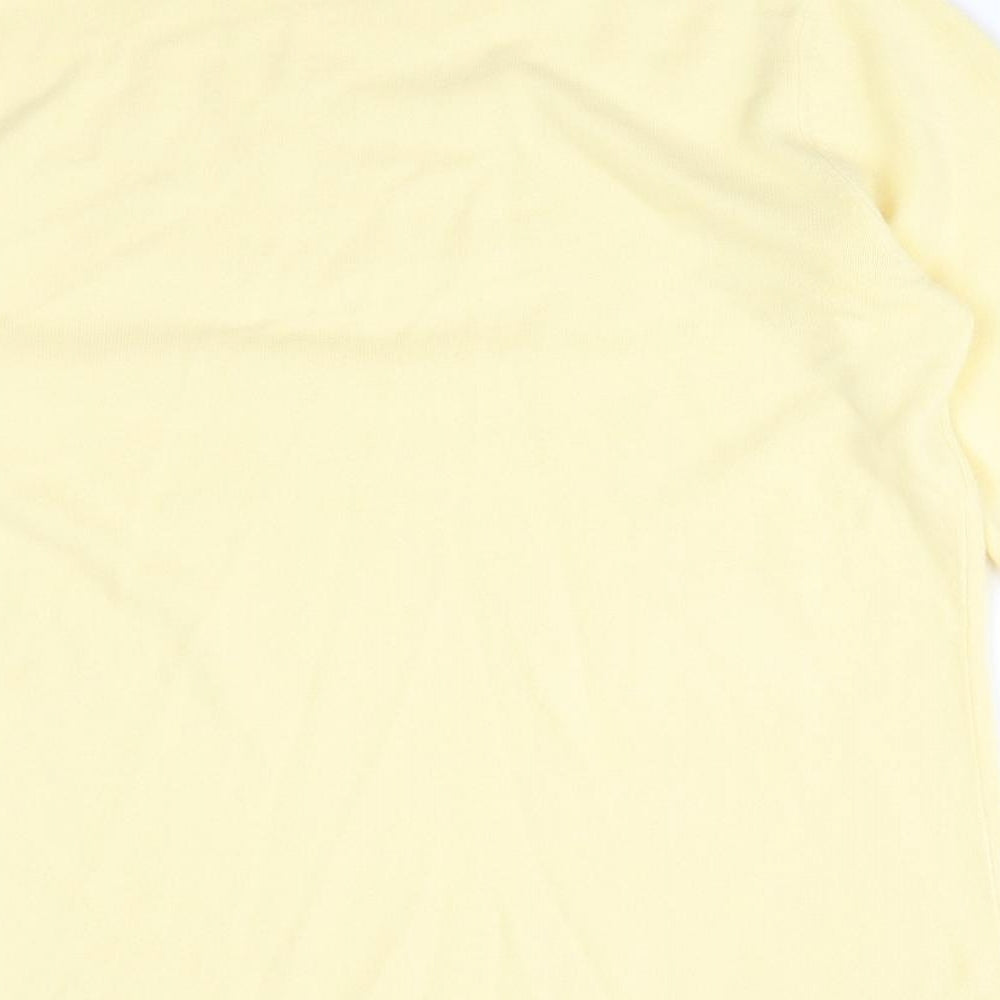 BONMARCHE Womens Yellow  Acrylic Basic T-Shirt Size S High Neck