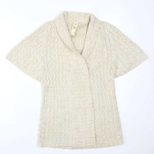 EVIE Womens Beige   Acrylic Cardigan Jumper Size 12