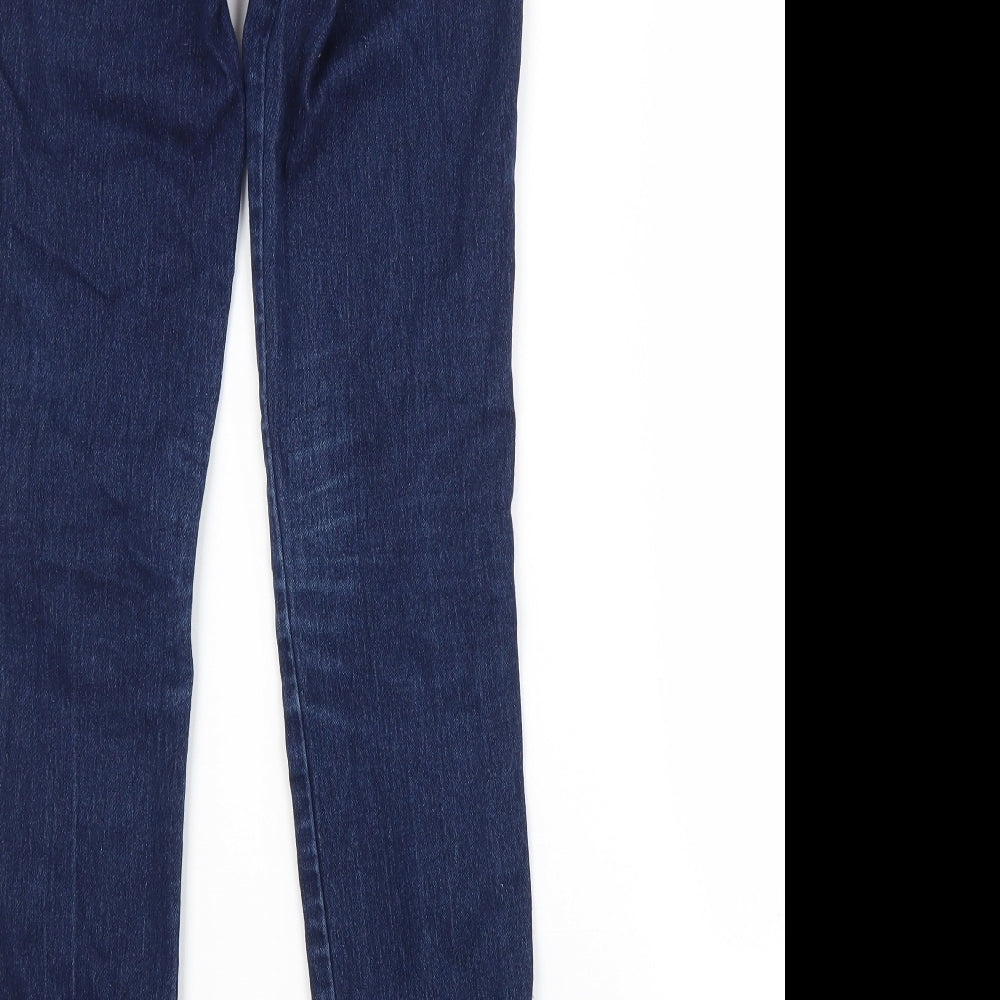 H&M Womens Blue  Cotton Skinny Jeans Size 24 in L30 in Regular