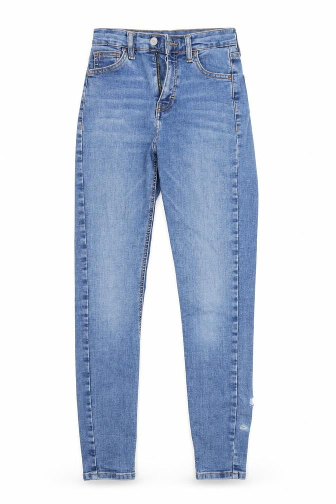 Topshop Womens Blue  Cotton Skinny Jeans Size 25 in L32 in Regular