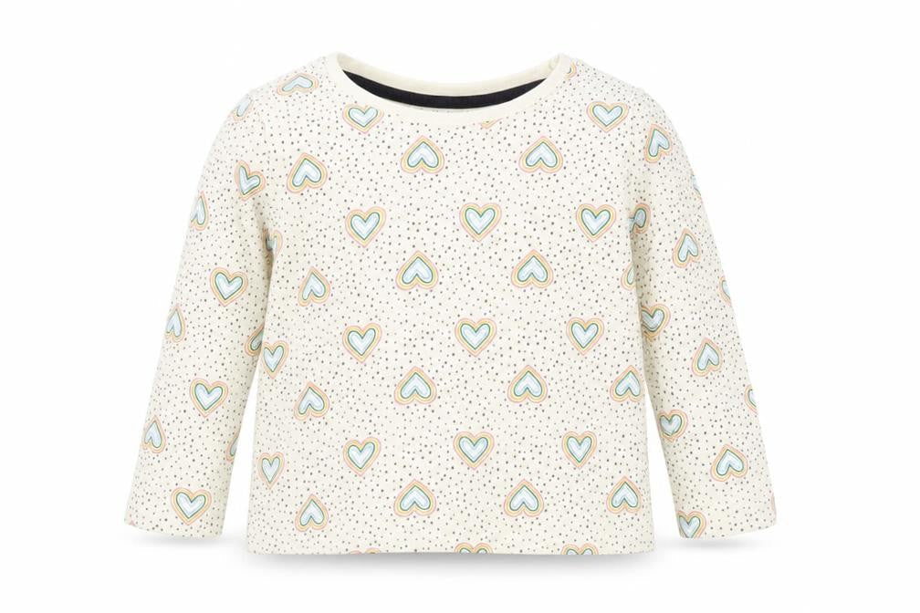Primark Girls Beige Spotted Cotton Basic T-Shirt Size 12-18 Months Crew Neck