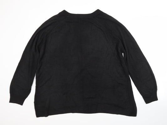 NEXT Mens Black Crew Neck  Acrylic Pullover Jumper Size L