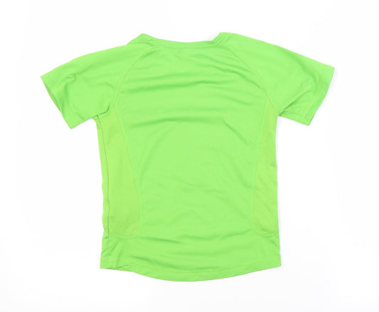 Quechua Boys Green  Polyester Basic Casual Size 5-6 Years Crew Neck