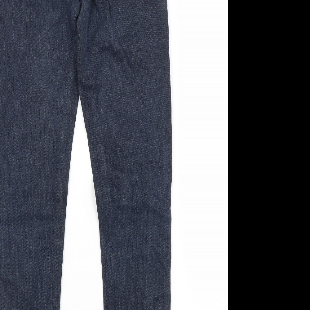 Topshop Womens Blue  Cotton Skinny Jeans Size 28 in L30 in Regular