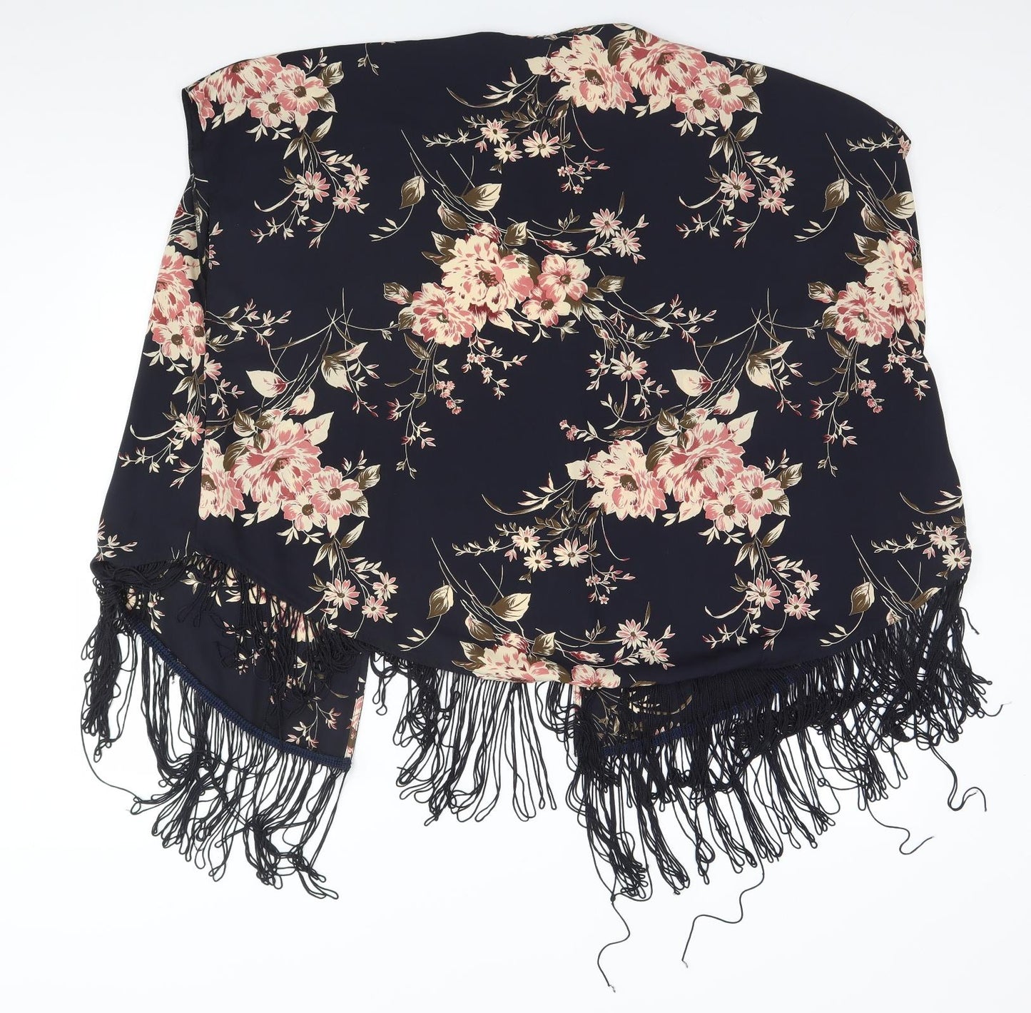New Look Womens Black Round Neck Floral Polyester Cardigan Jumper Size 8