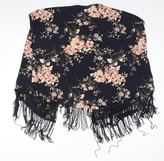 New Look Womens Black Round Neck Floral Polyester Cardigan Jumper Size 8