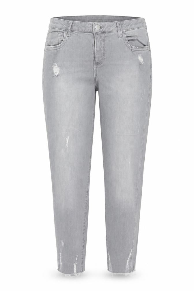 Denim & Co. Womens Grey  Cotton Straight Jeans Size 14 L27 in Regular
