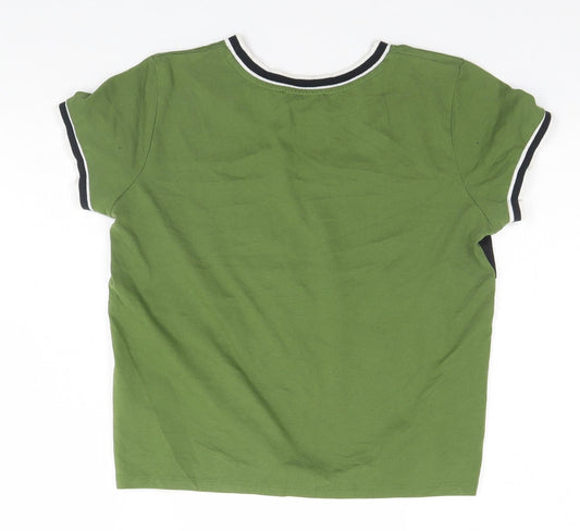 Preworn Mens Green  Cotton  T-Shirt Size S Round Neck