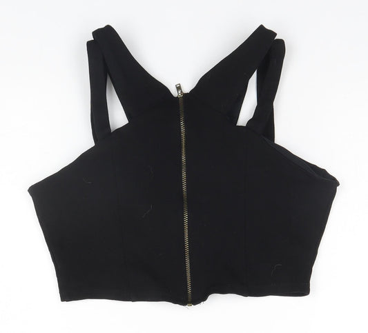 New Look Womens Black  Viscose Basic Tank Size 10 High Neck