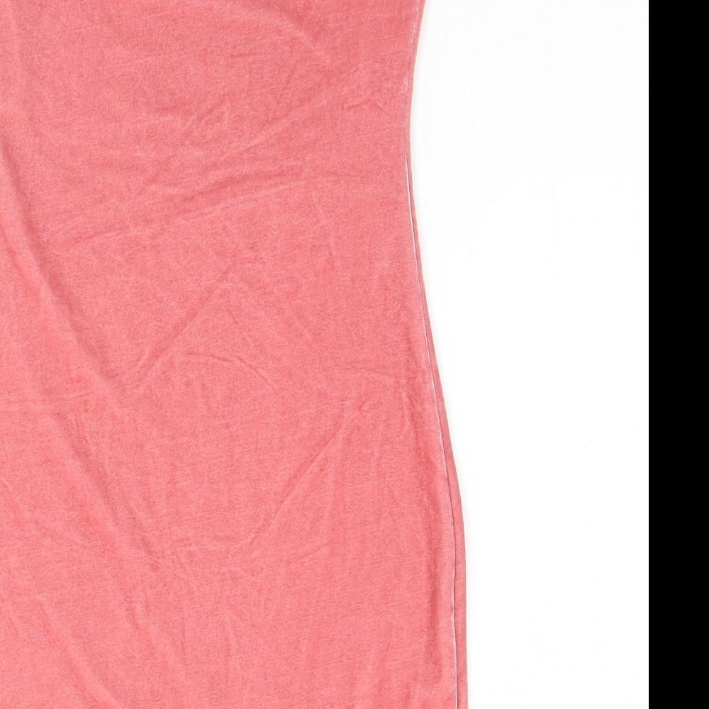 SheIn Womens Pink  Polyester Pencil Dress  Size S Square Neck