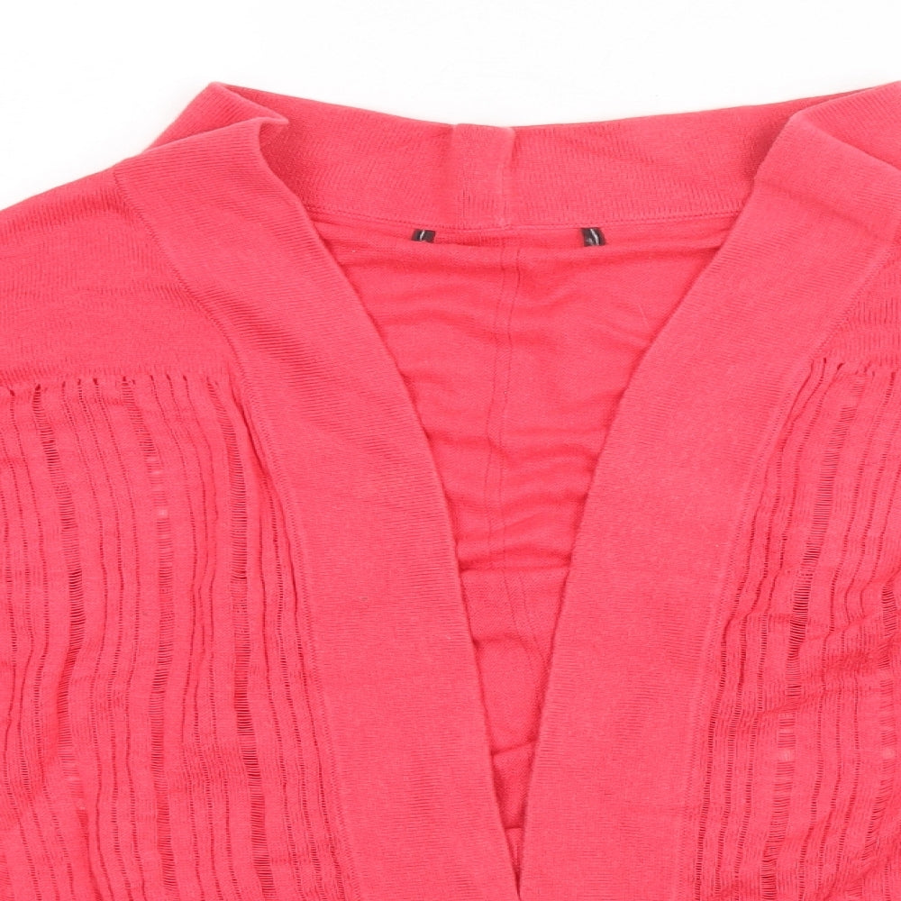Preworn Womens Pink Round Neck  Cotton Cardigan Jumper Size M