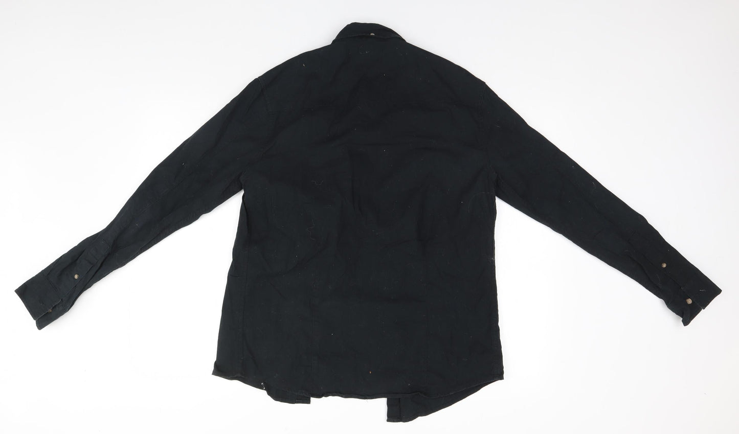 Industrialize Mens Black  Cotton  Button-Up Size M Collared