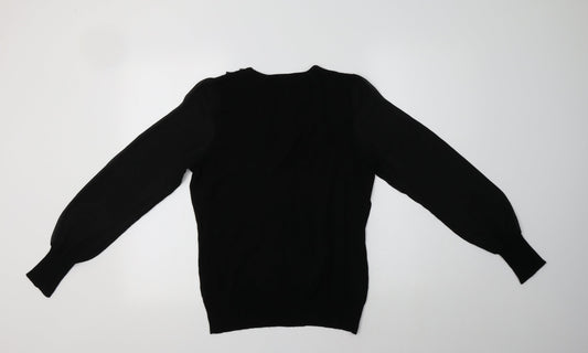 Kaliko Womens Black Round Neck  Viscose Pullover Jumper Size 12