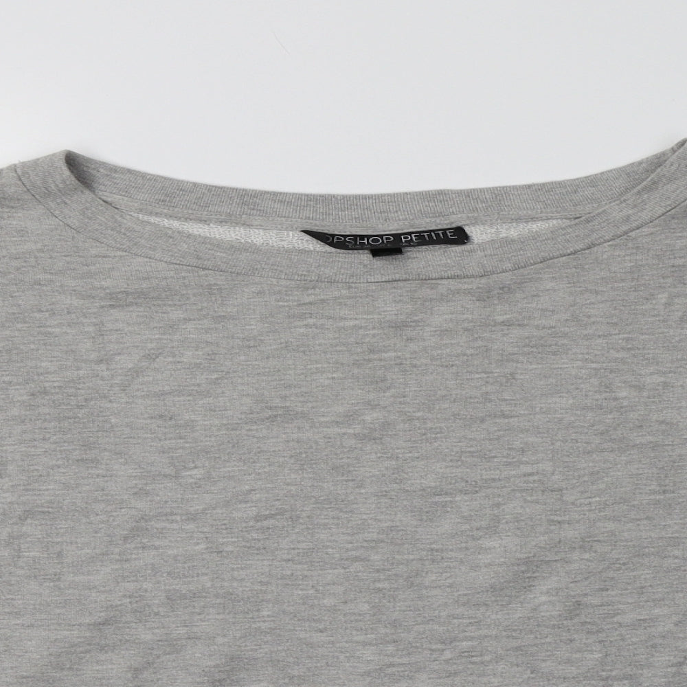 Topshop Womens Grey Crew Neck  Cotton Pullover Jumper Size 10