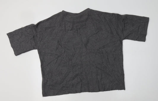 Zara Womens Grey Crew Neck  Polyester Pullover Jumper Size M