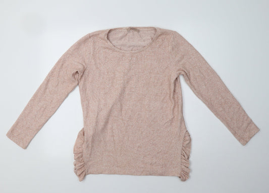 NEXT Womens Pink Crew Neck  Viscose Pullover Jumper Size 10