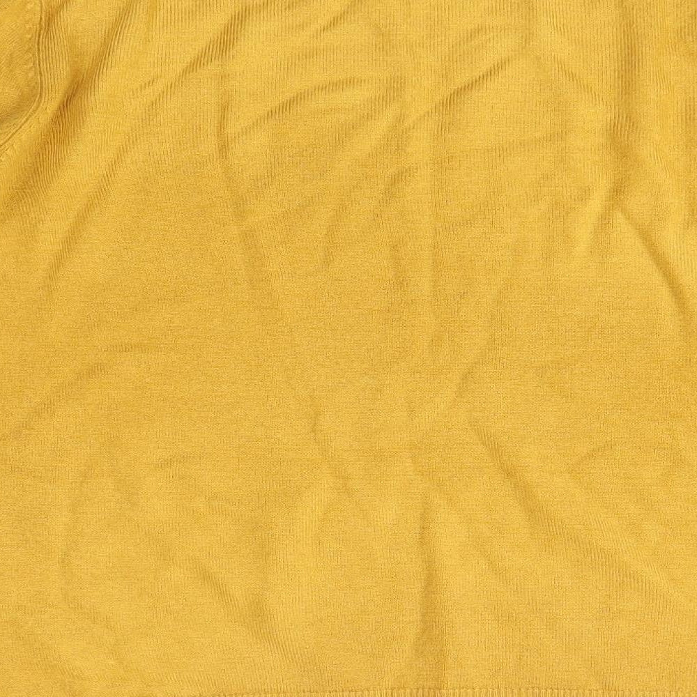 Preworn Womens Yellow Round Neck  Acrylic Pullover Jumper Size M