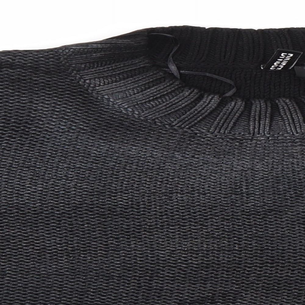 H&M Womens Black High Neck  Cotton Pullover Jumper Size 6