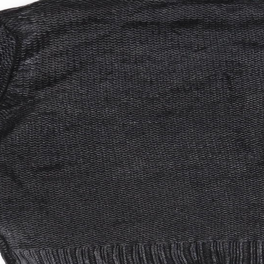 H&M Womens Black High Neck  Cotton Pullover Jumper Size 6