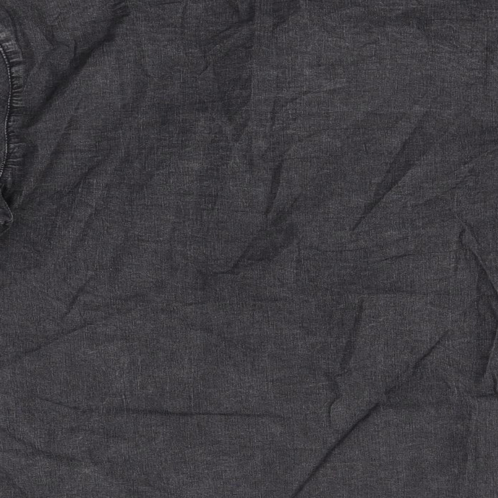 Preworn Mens Grey  Polyester  Button-Up Size S Round Neck