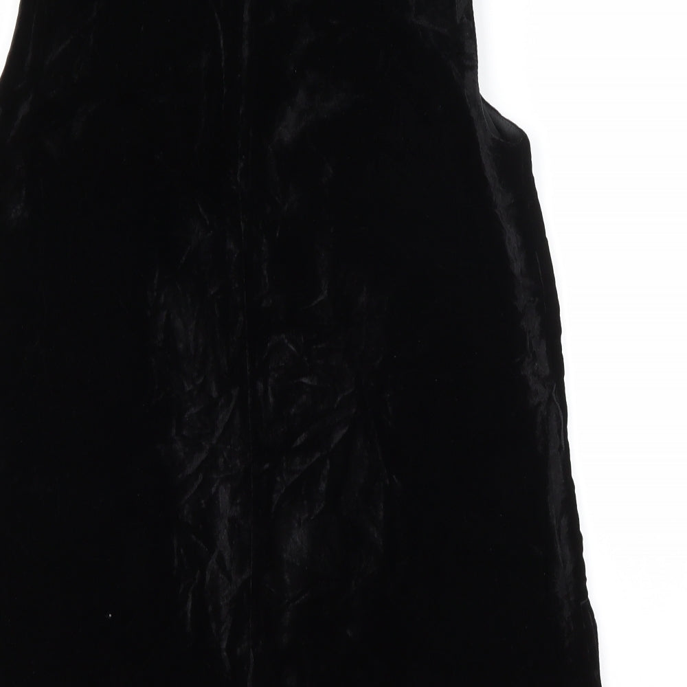 M&S Womens Black  Viscose Basic Blouse Size 12 Scoop Neck