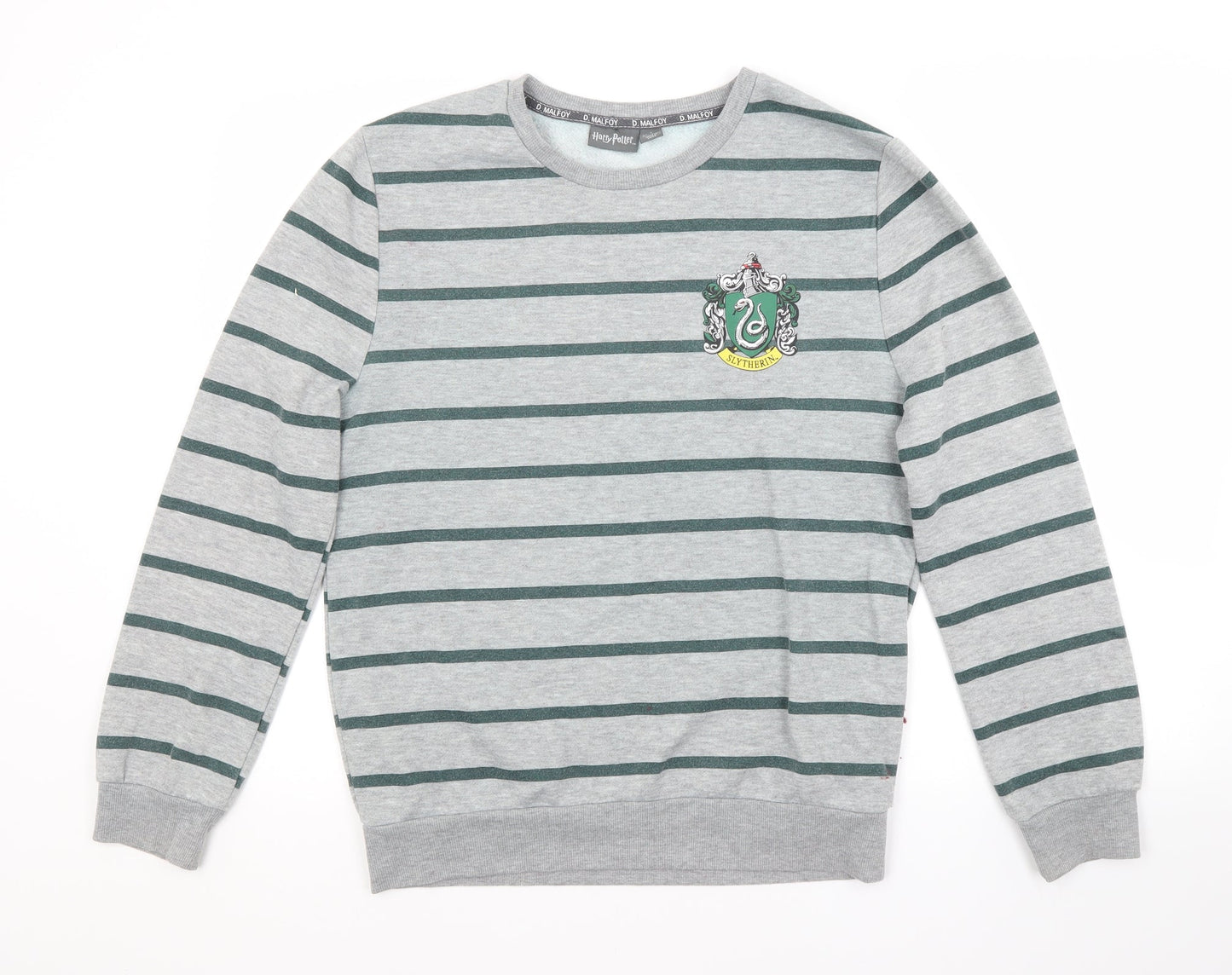 Primark Womens Grey Striped Polyester Pullover Sweatshirt Size 10   - HARRY POTTER