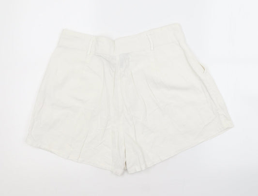 Primark Womens White  Cotton Sailor Shorts Size 12 L4 in Regular