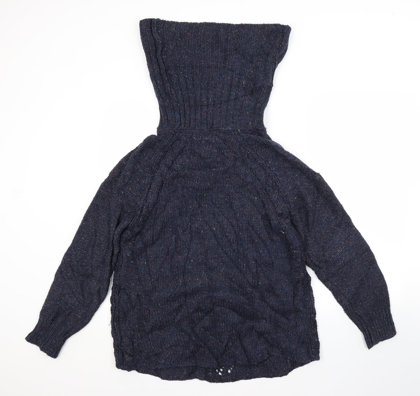 Preworn Womens Blue Roll Neck  Acrylic Pullover Jumper Size M