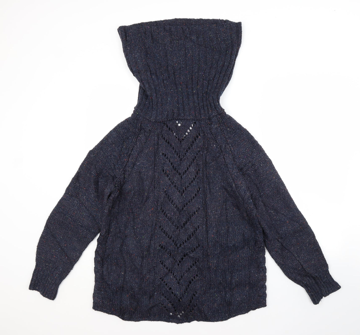 Preworn Womens Blue Roll Neck  Acrylic Pullover Jumper Size M