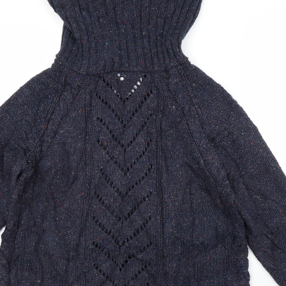 Preworn Womens Blue Roll Neck  Acrylic Pullover Jumper Size M